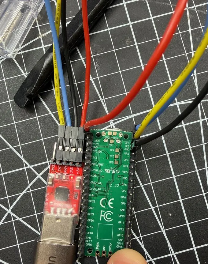Complete wiring between adapter and Pico